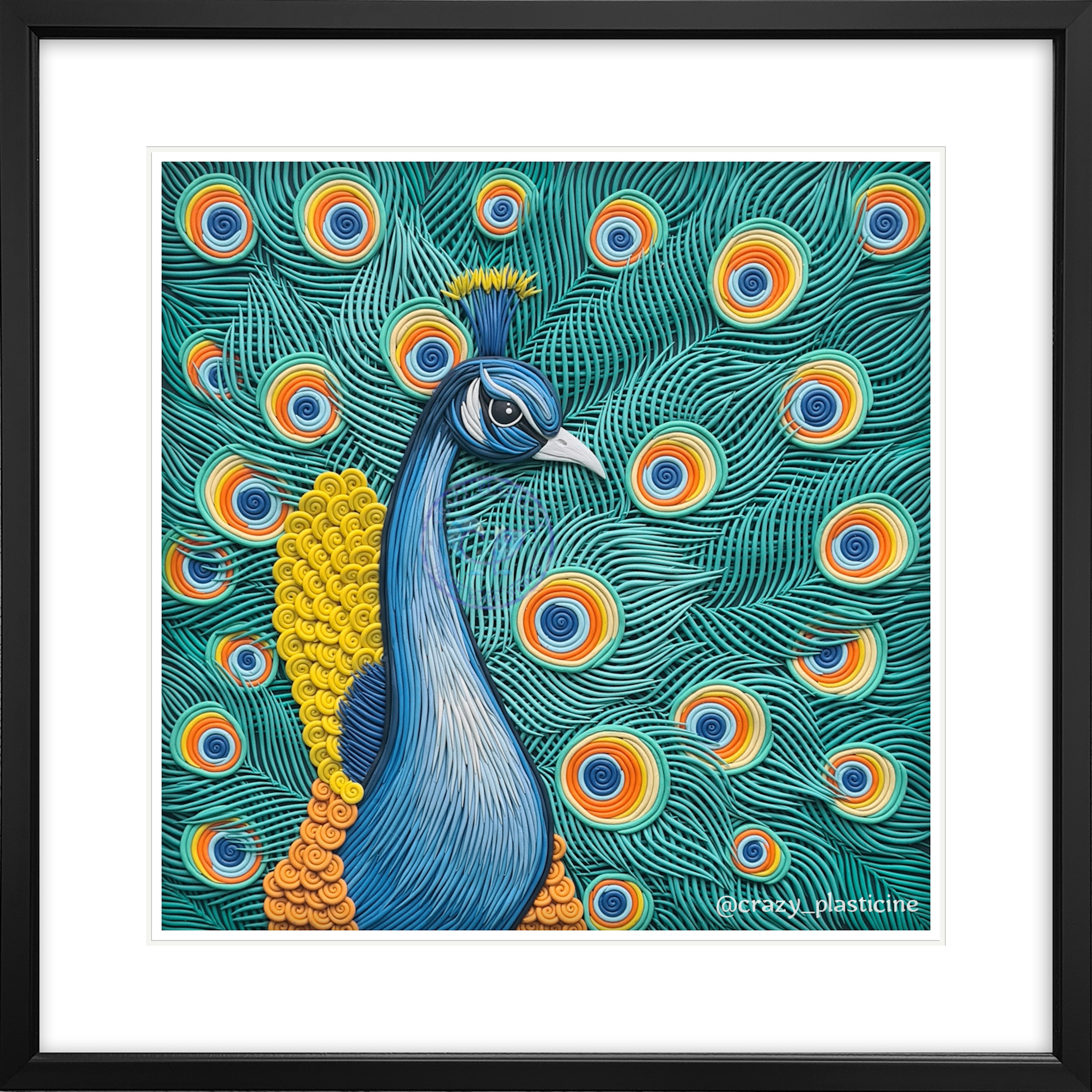 Main image for Peacock plasticine painting